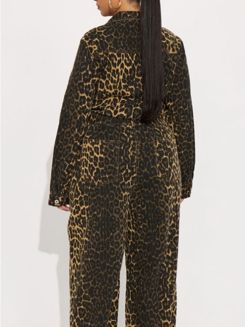 Fashion Nova Leopard Denim Jumpsuit – XL – NWT - Picture 3 of 4